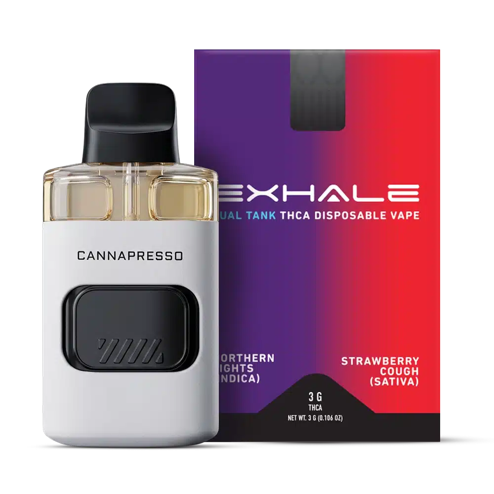 3 g Dual Tank THCa Vape Disposable Sativa Indica Strawberry Cough and Northern Lights