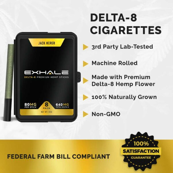 delta-8 hemp sticks cigarettes 3rd party tested machine rolled non-gmo 100% naturally grown
