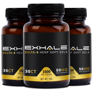 Exhale Delta-8 Hemp Soft Gels 1500mg Bundles 3 Bottles