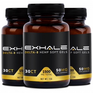 Exhale Delta-8 Hemp Soft Gels 1500mg Bundles 3 Bottles