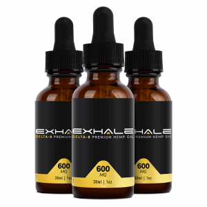 Exhale Delta-8 Premium Hemp Oil Tinctures 600mg Bundle 3 bottles