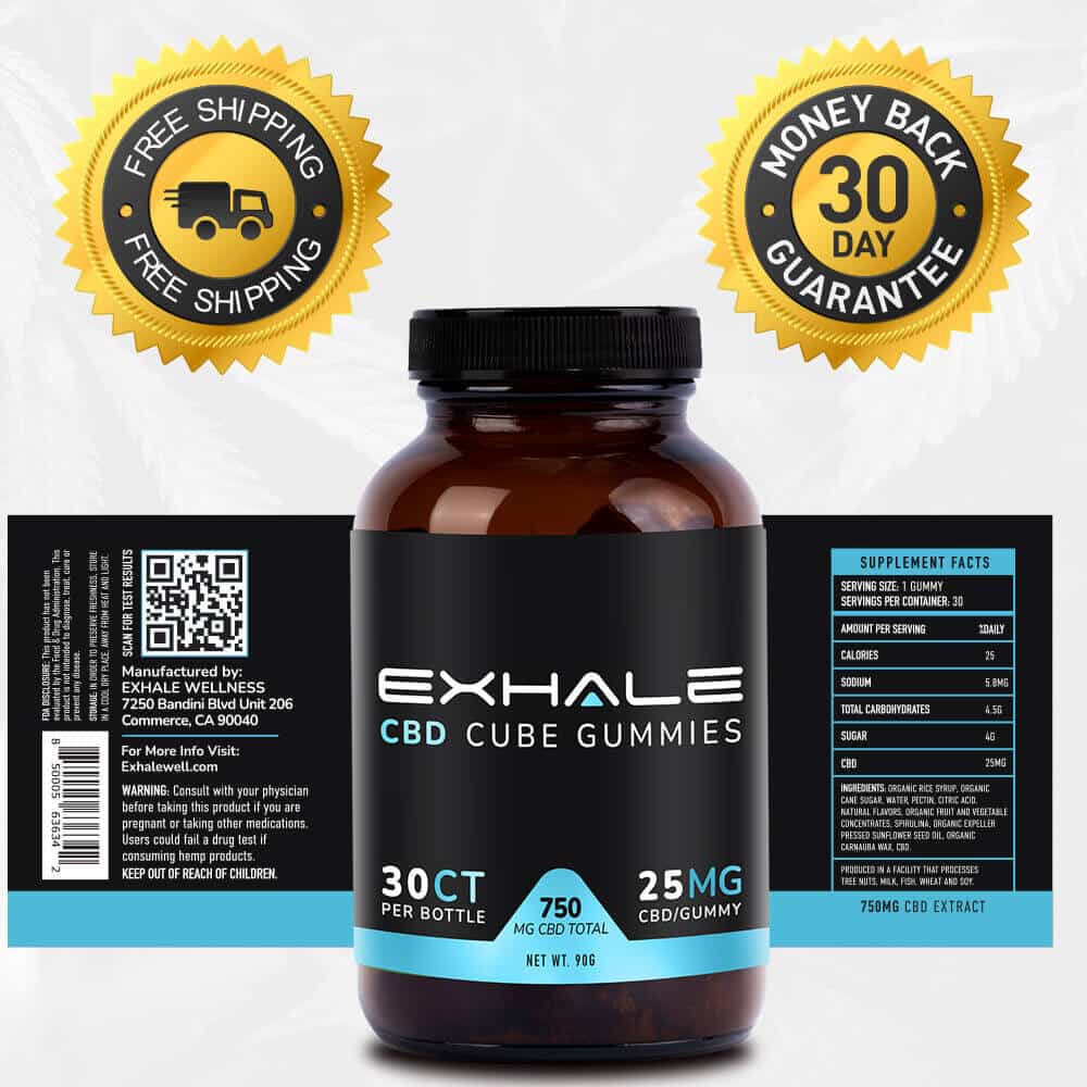 100% Vegan CBD Gummy Cubes Online - Exhale Wellness