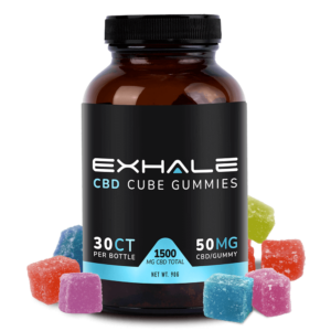 exhale cbd gummies 1500mg with spilled cubes
