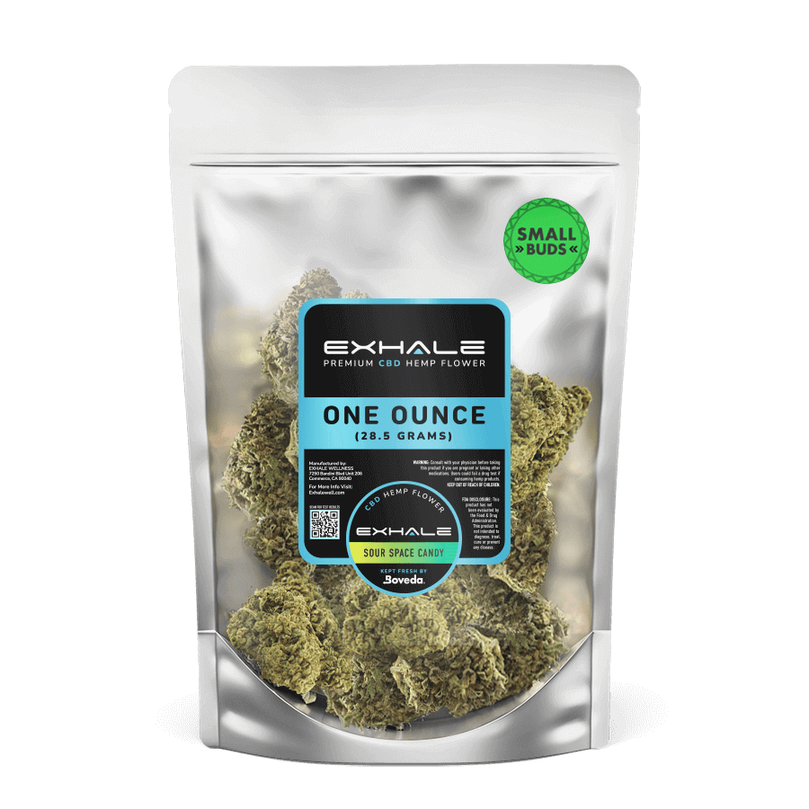 Exhale CBD Flower Small Buds 28g Sour Space Candy