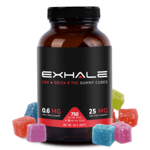 Exhale D9 gummy cubes 750mg spillover