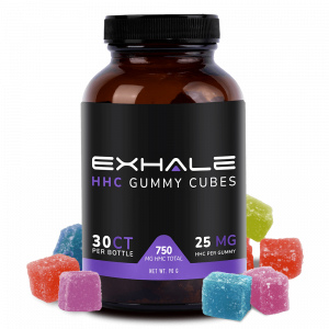 Exhale HHC 750mg gummies cubes spillover