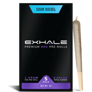 Exhale Pre roll close with stick Sour Diesel