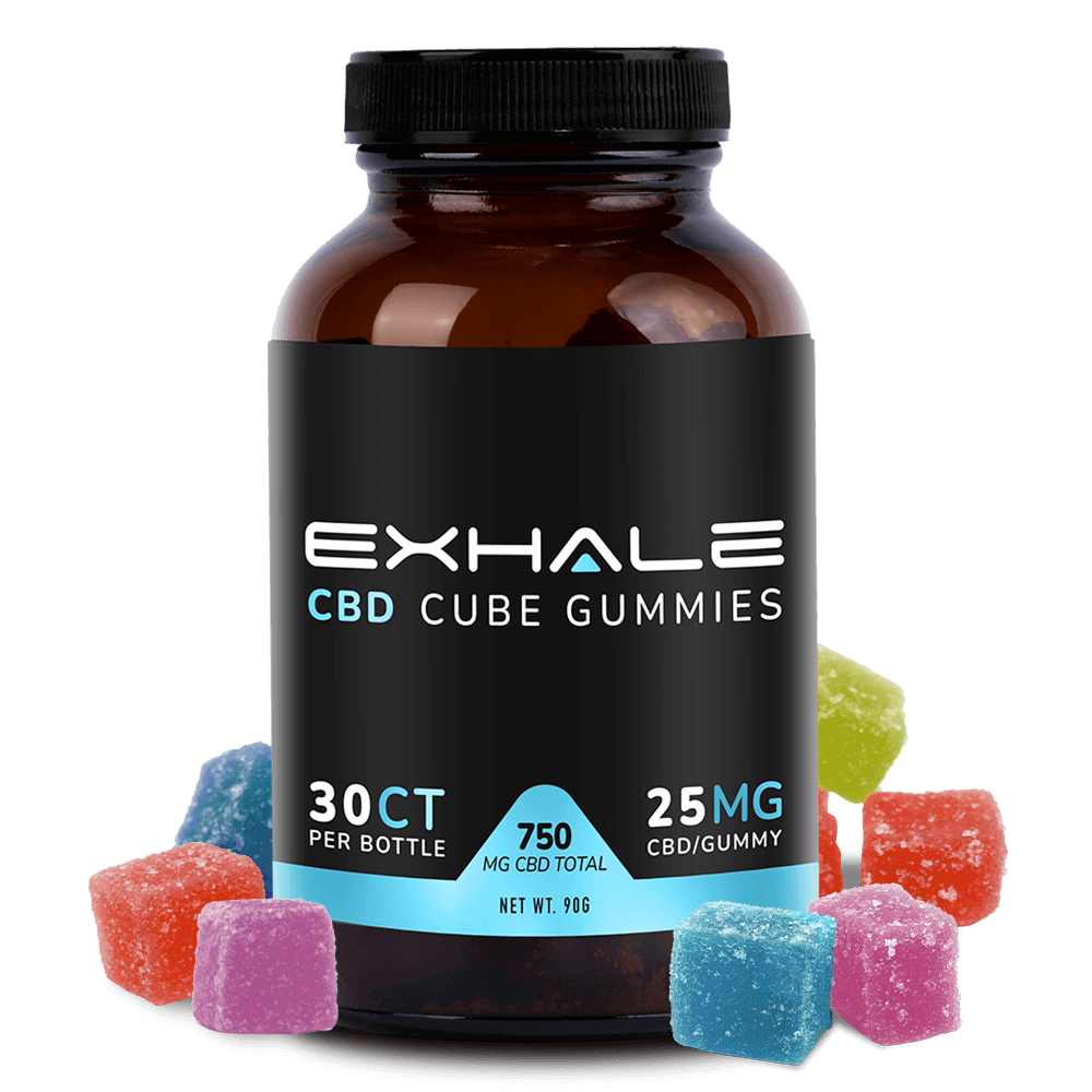 exhale cbd gummies 750 with spilled cubes