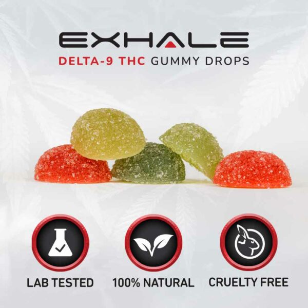 Exhale Gummy Drops Lab Tested 100% Natural Cruelty Free