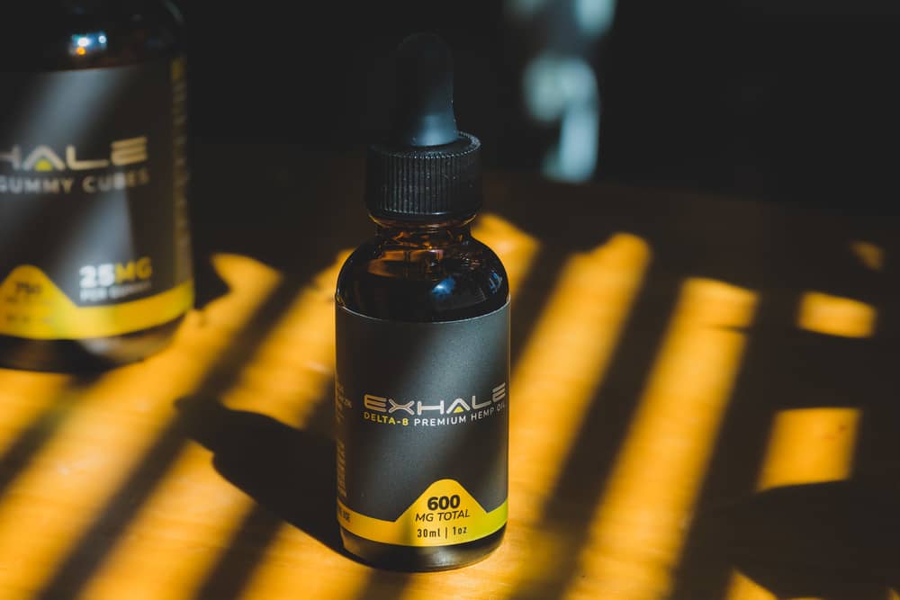 cbd tincture oil on table