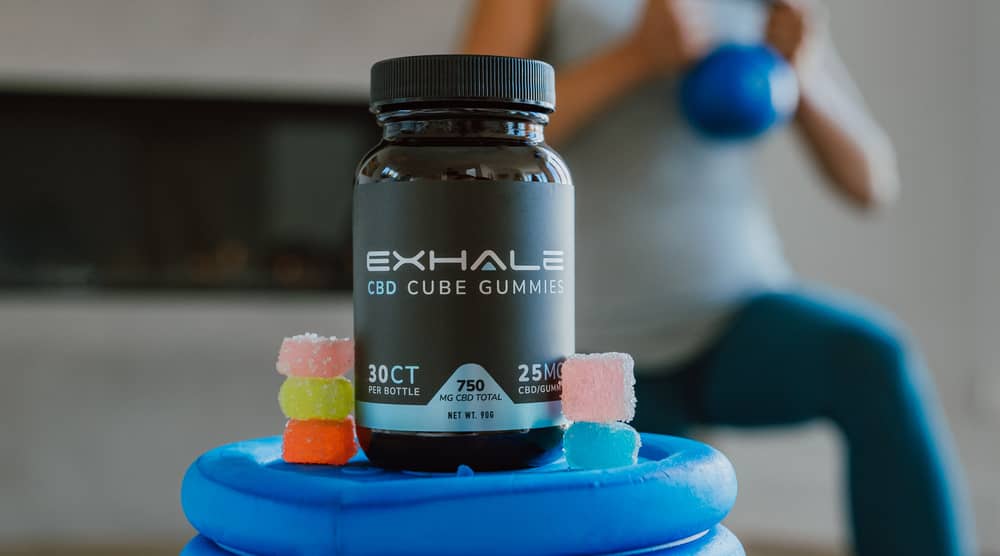 cbd gummies behind woman exercising