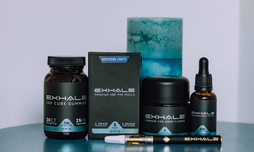 lineup of exhale cannabidiol