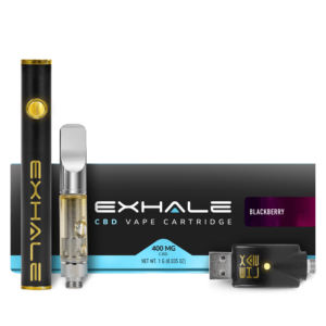 Exhale Wellness CBD Vape Cartridges 400mg with battery Blackberry