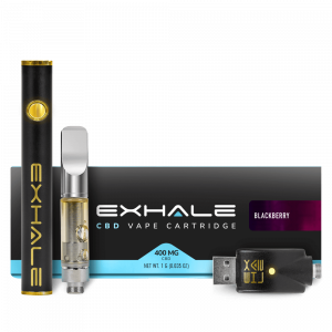 Exhale Wellness CBD Vape Cartridges 400mg with battery Blackberry