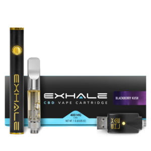 Exhale Wellness CBD Vape Cartridges 400mg with battery Blackberry Kush