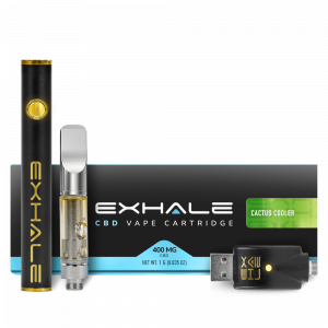 Exhale Wellness CBD Vape Cartridges 400mg with battery Cactus Cooler