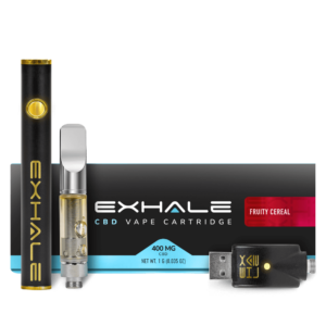 Exhale Wellness CBD Vape Cartridges 400mg with battery Fruity Cereal