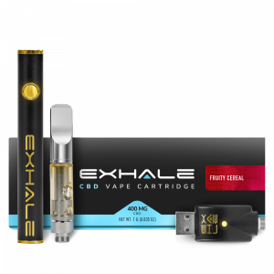 Exhale Wellness CBD Vape Cartridges 400mg with battery Fruity Cereal