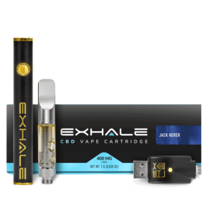 Exhale Wellness CBD Vape Cartridges 400mg with battery Jack Herer