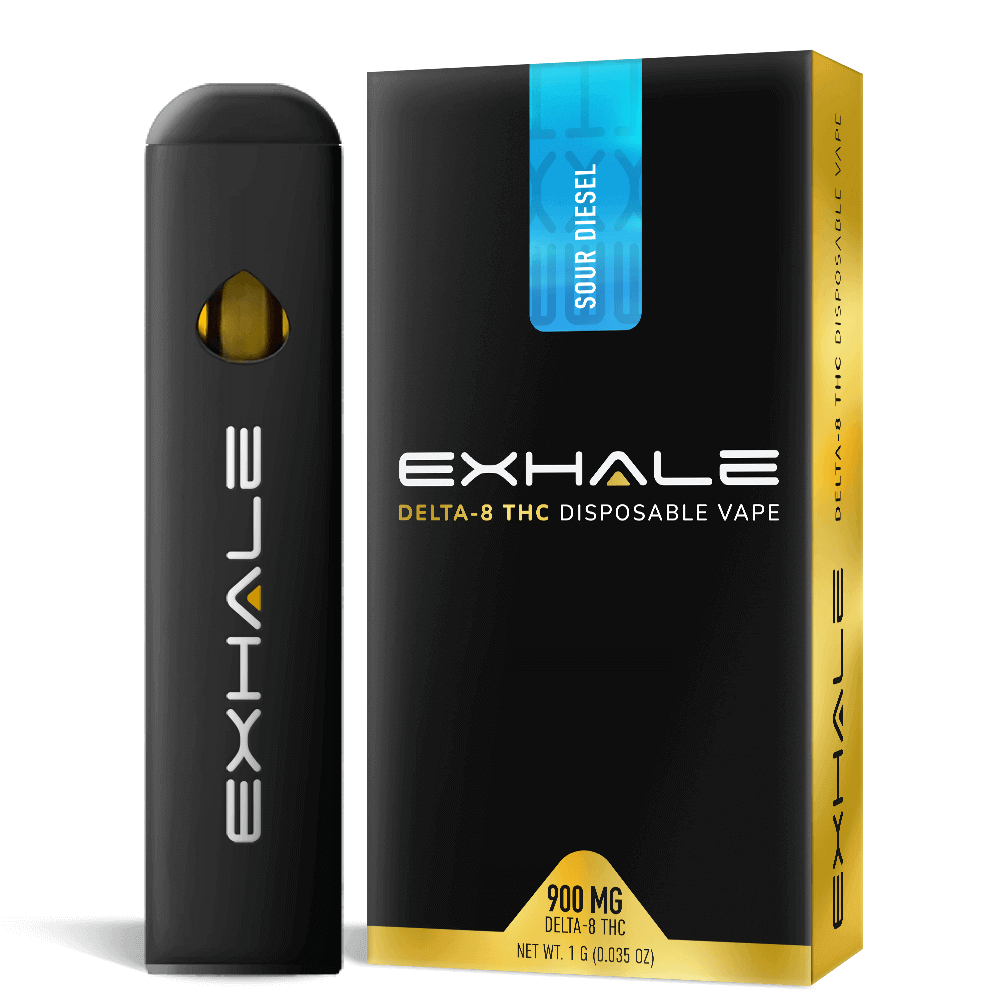 Exhale Disposable mockups -SD Exhale D8 Disposable Vapes Sour Diesel