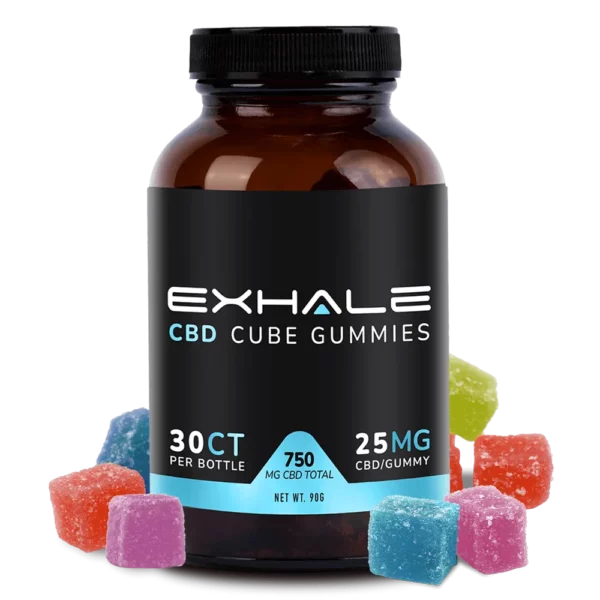 exhale cbd gummies 750 with spilled cubes
