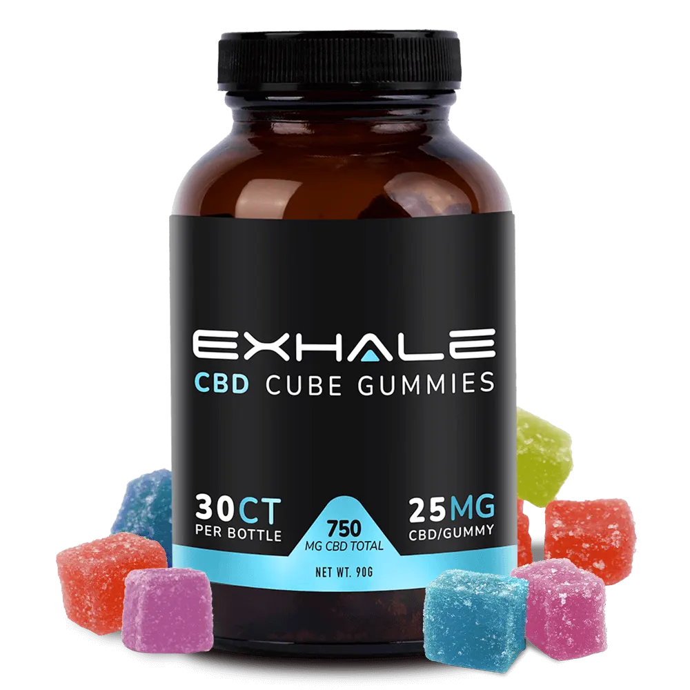exhale cbd gummies 750 with spilled cubes
