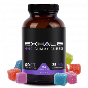 Exhale HHC 750mg gummies cubes spillover