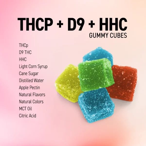 D9 + HHC + THCP gummies - 30 count jar with lid