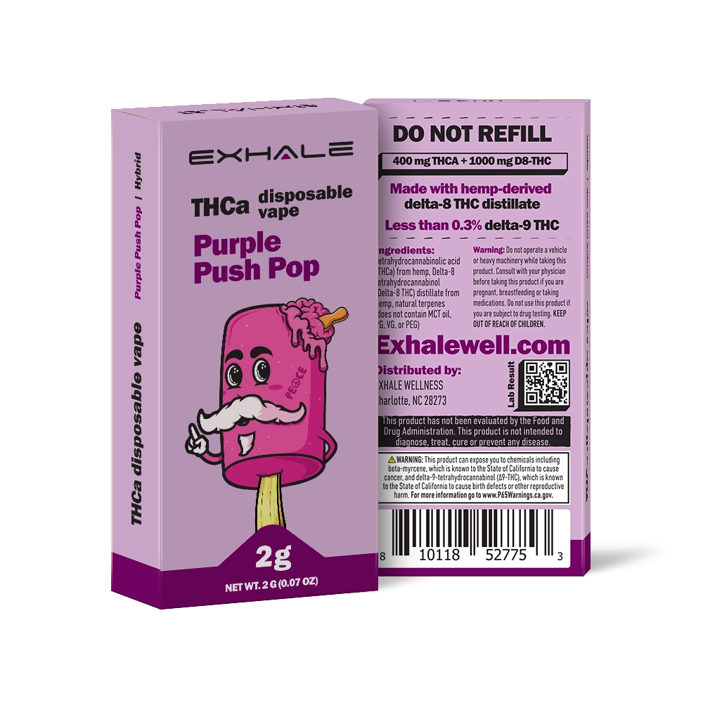 Exhale THCA Vape Disposable - Push Pop Flavor - 2G