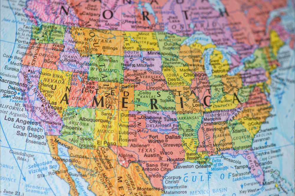 colorful topographic map of usa