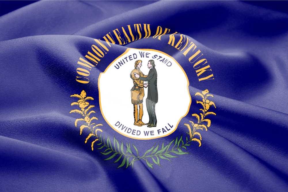 kentucky state flag bunched up