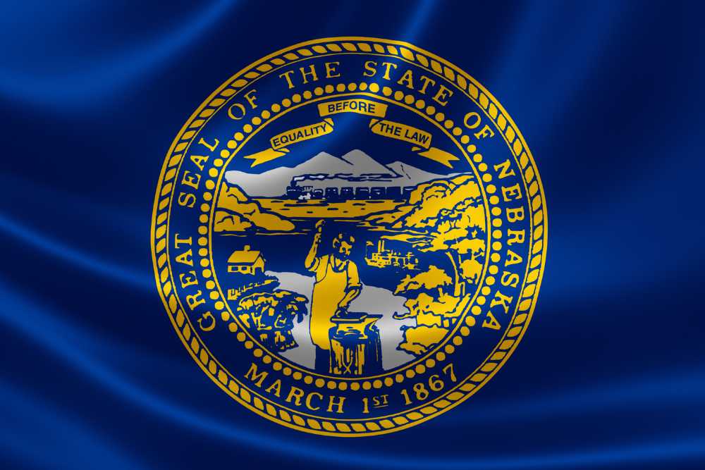 nebraska state flag up close