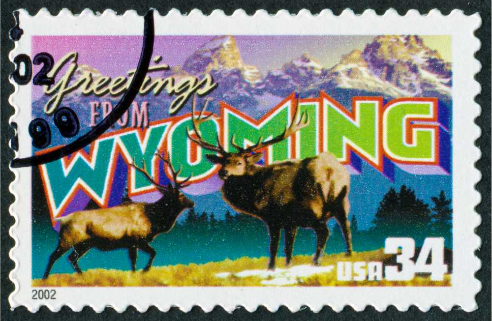 wyoming state stamp 34 cents