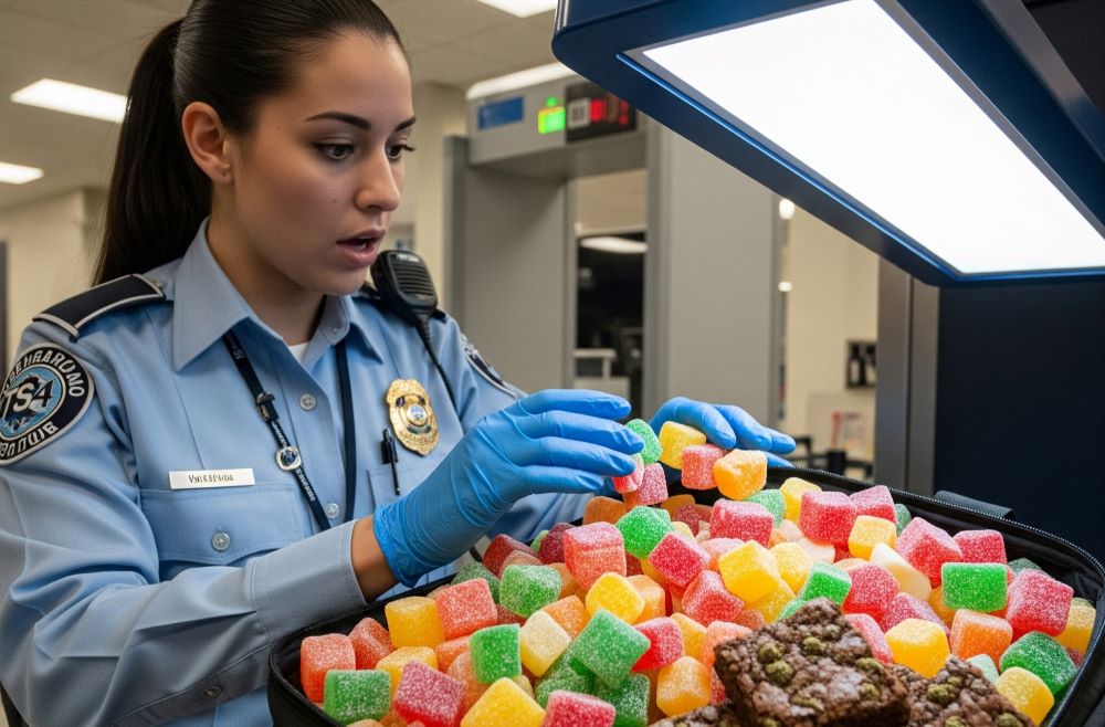 tsa officer finding luggage filled with edibles